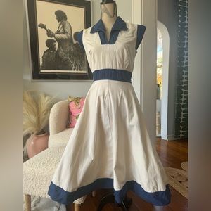 Vintage 70’s Dress! Denim accents. So unique!
